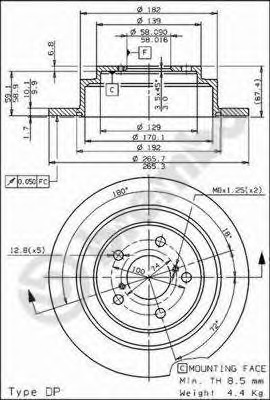 08.6897.14 BREMBO Тормозной диск