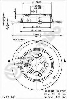 08.6935.10 BREMBO Тормозной диск