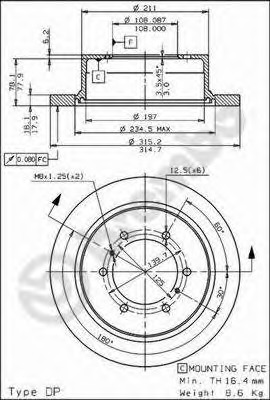 08.7106.10 BREMBO Тормозной диск