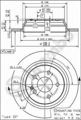 08.8405.10 BREMBO Тормозной диск