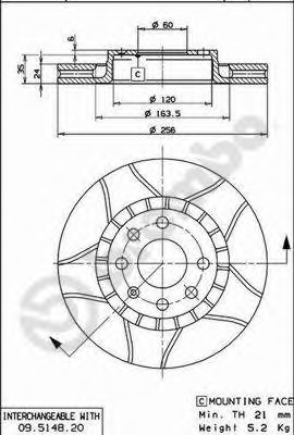 Купить 09.5148.76 BREMBO Тормозной диск в интернет-магазине Ravta – самая низкая цена