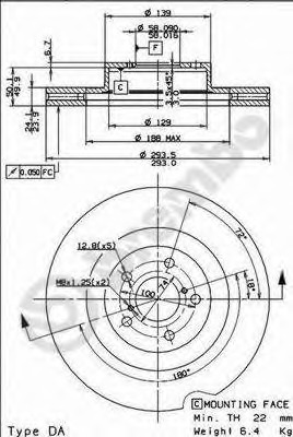 09.9077.11 BREMBO Тормозной диск