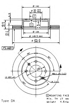 09.9537.20 BREMBO Тормозной диск