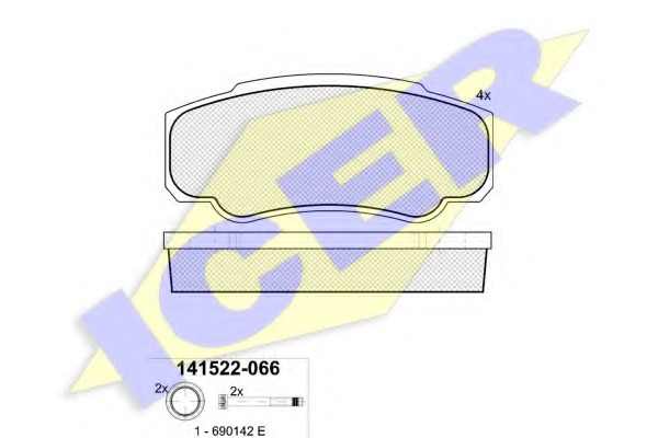 Купить 141524 ICER Комплект тормозных колодок, дисковый тормоз в интернет-магазине Ravta – самая низкая цена