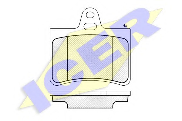 181407 ICER Комплект тормозных колодок, дисковый тормоз