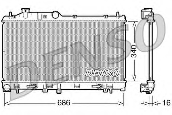 DRM36008 Denso Радиатор, охлаждение двигателя