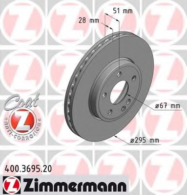 Купить 400.3695.20 ZIMMERMANN Тормозной диск в интернет-магазине Ravta – самая низкая цена