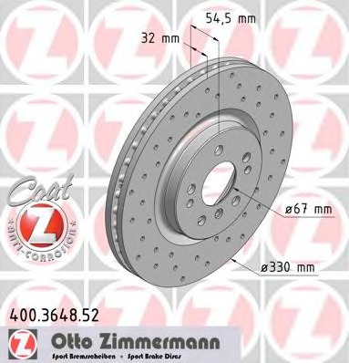 Купить 400.3648.52 ZIMMERMANN Тормозной диск в интернет-магазине Ravta – самая низкая цена