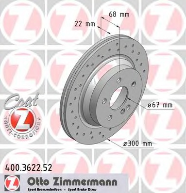 400.3622.52 ZIMMERMANN Тормозной диск