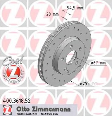 400.3618.52 ZIMMERMANN Тормозной диск