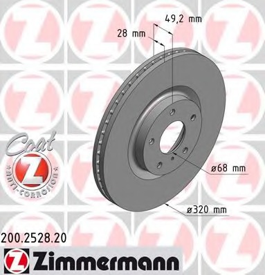 200.2528.20 ZIMMERMANN Тормозной диск