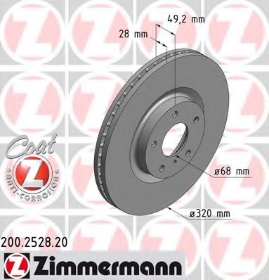 Купить 200.2528.20 ZIMMERMANN Тормозной диск в интернет-магазине Ravta – самая низкая цена