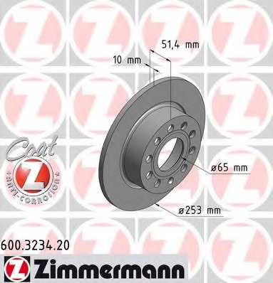 Купить 600.3234.20 ZIMMERMANN Тормозной диск в интернет-магазине Ravta – самая низкая цена