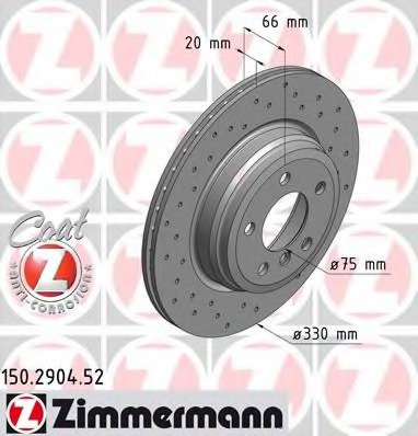 Купить 150.2904.52 ZIMMERMANN Тормозной диск в интернет-магазине Ravta – самая низкая цена