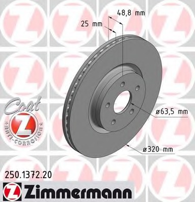 250.1372.20 ZIMMERMANN Тормозной диск