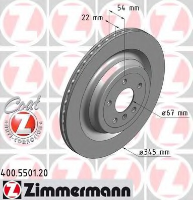 Купить 400.5501.20 ZIMMERMANN Тормозной диск в интернет-магазине Ravta – самая низкая цена