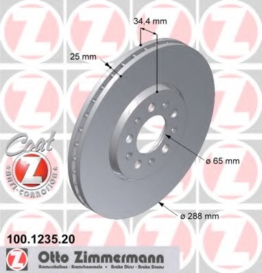 Купить 100.1235.20 ZIMMERMANN Тормозной диск в интернет-магазине Ravta – самая низкая цена