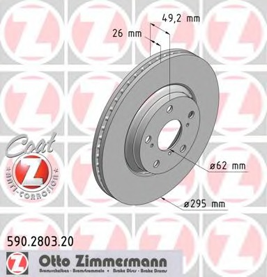 590.2803.20 ZIMMERMANN Тормозной диск