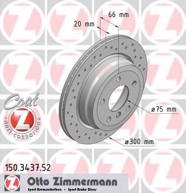 Купить 150.3437.52 ZIMMERMANN Тормозной диск в интернет-магазине Ravta – самая низкая цена