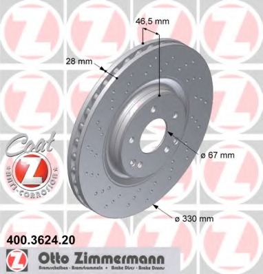 400.3624.20 ZIMMERMANN Тормозной диск