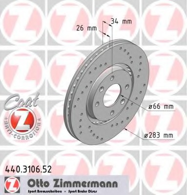 440.3106.52 ZIMMERMANN Тормозной диск