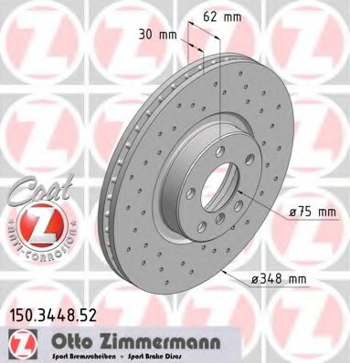 Купить 150.3448.52 ZIMMERMANN Тормозной диск в интернет-магазине Ravta – самая низкая цена