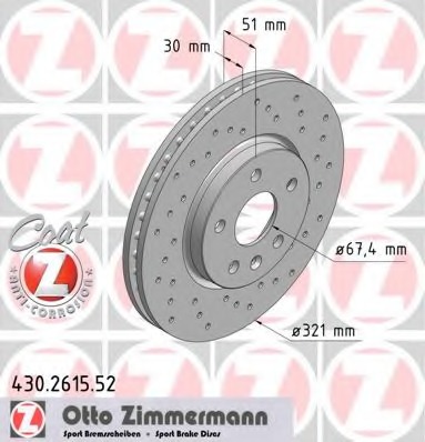 Купить 430.2615.52 ZIMMERMANN Тормозной диск в интернет-магазине Ravta – самая низкая цена