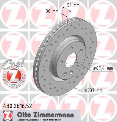 430.2616.52 ZIMMERMANN Тормозной диск