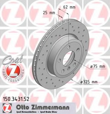 150.3431.52 ZIMMERMANN Тормозной диск