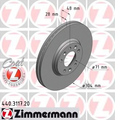 440.3117.20 ZIMMERMANN Тормозной диск