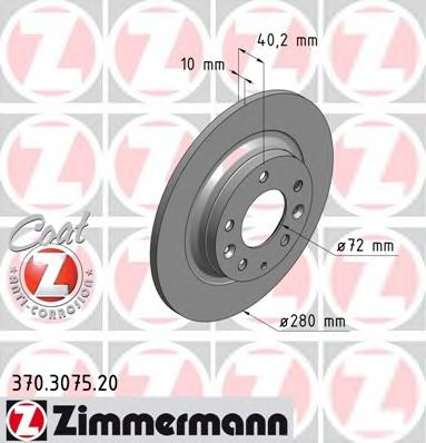 Купить 370.3075.20 ZIMMERMANN Тормозной диск в интернет-магазине Ravta – самая низкая цена