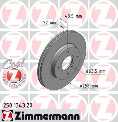 Купить 250.1343.20 ZIMMERMANN Тормозной диск в интернет-магазине Ravta – самая низкая цена