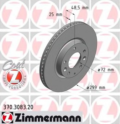Купить 370.3083.20 ZIMMERMANN Тормозной диск в интернет-магазине Ravta – самая низкая цена