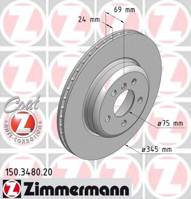 Купить 150.3480.20 ZIMMERMANN Тормозной диск в интернет-магазине Ravta – самая низкая цена
