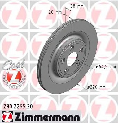 Купить 290.2265.20 ZIMMERMANN Тормозной диск в интернет-магазине Ravta – самая низкая цена
