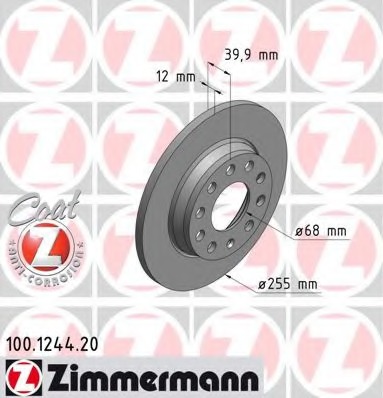 Купить 100.1244.20 ZIMMERMANN Тормозной диск в интернет-магазине Ravta – самая низкая цена