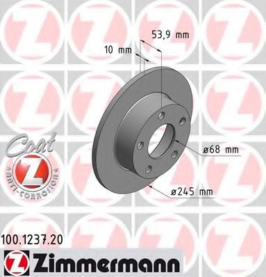 100.1237.20 ZIMMERMANN Тормозной диск