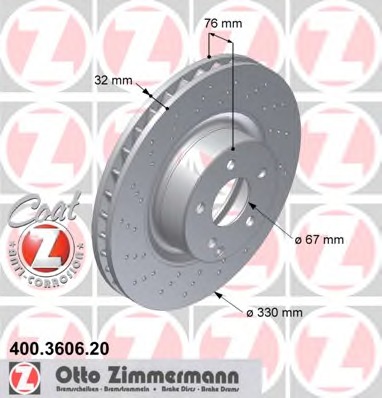 400.3606.20 ZIMMERMANN Тормозной диск