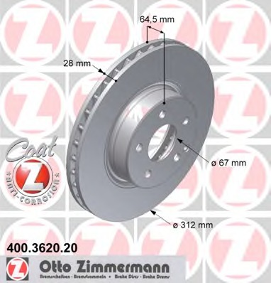 Купить 400.3620.20 ZIMMERMANN Тормозной диск в интернет-магазине Ravta – самая низкая цена