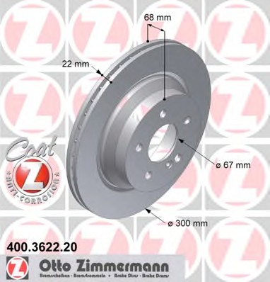 Купить 400.3622.20 ZIMMERMANN Тормозной диск в интернет-магазине Ravta – самая низкая цена