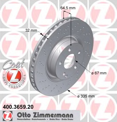 Купить 400.3659.20 ZIMMERMANN Тормозной диск в интернет-магазине Ravta – самая низкая цена