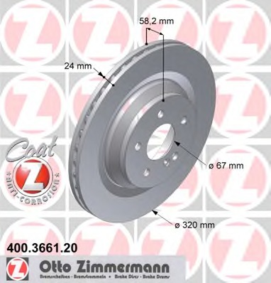 400.3661.20 ZIMMERMANN Тормозной диск