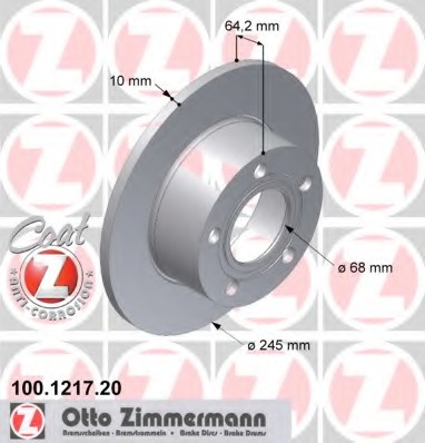 100.1217.20 ZIMMERMANN Тормозной диск