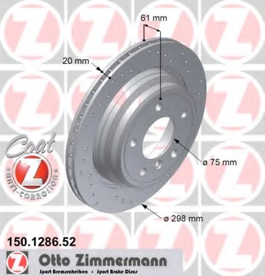 Купить 150.1286.52 ZIMMERMANN Тормозной диск в интернет-магазине Ravta – самая низкая цена