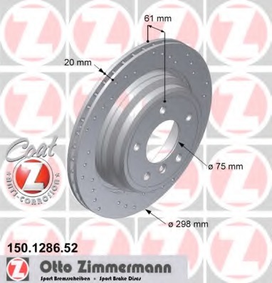 150.1286.52 ZIMMERMANN Тормозной диск