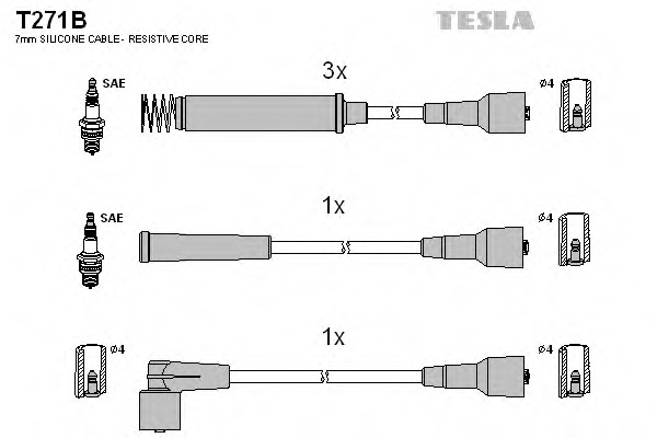 Купить t271b TESLA Комплект проводов зажигания в интернет-магазине Ravta – самая низкая цена