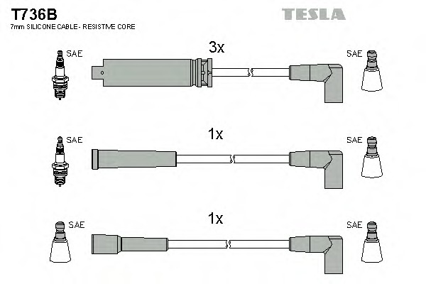 Купить t736b TESLA Комплект проводов зажигания в интернет-магазине Ravta – самая низкая цена