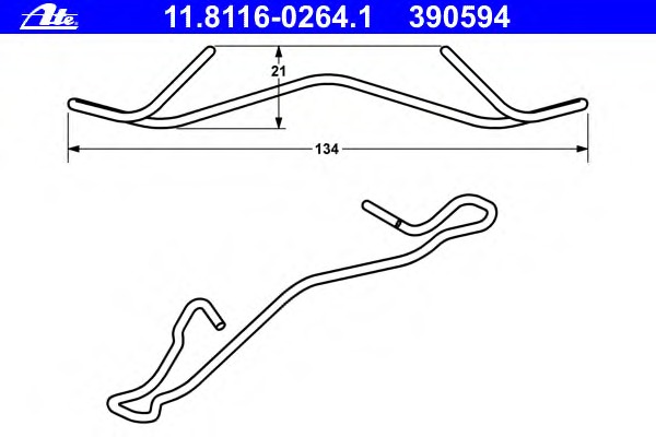 11.8116-0264.1 ATE Пружина, тормозной суппорт