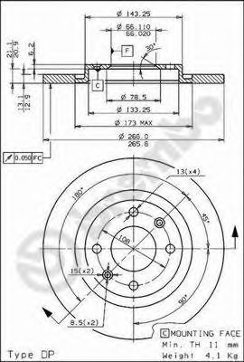 08.7238.10 BREMBO Тормозной диск