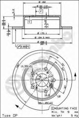 08.9179.10 BREMBO Тормозной диск